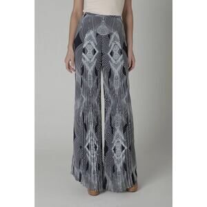 Anthropologie Leifsdottir Pleated “Optic” Palazzo Pants – Size 6 Navy Blue